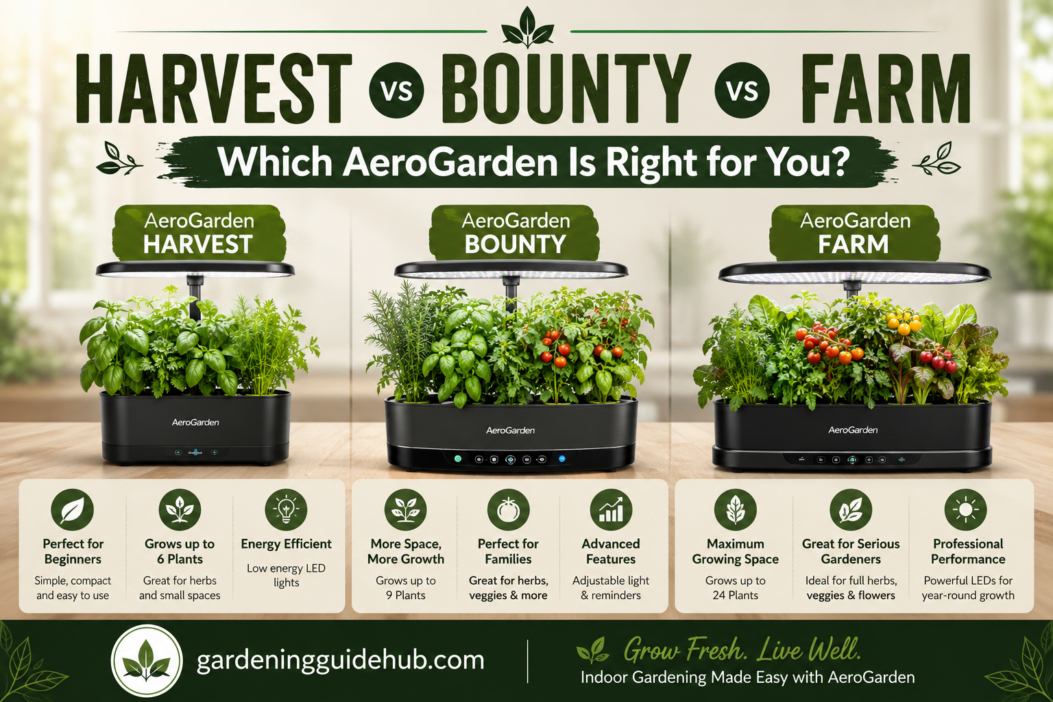 Harvest vs Bounty vs Farm: Which Aero Garden Is Right for You?