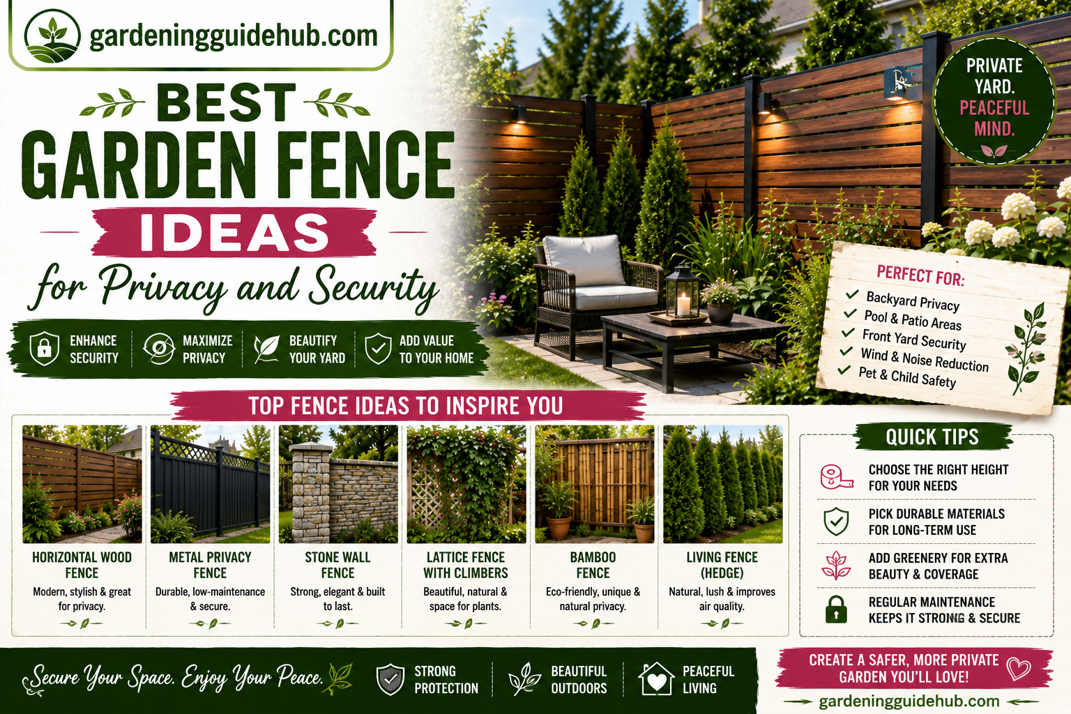 Best Garden Fence Ideas for Privacy and Security