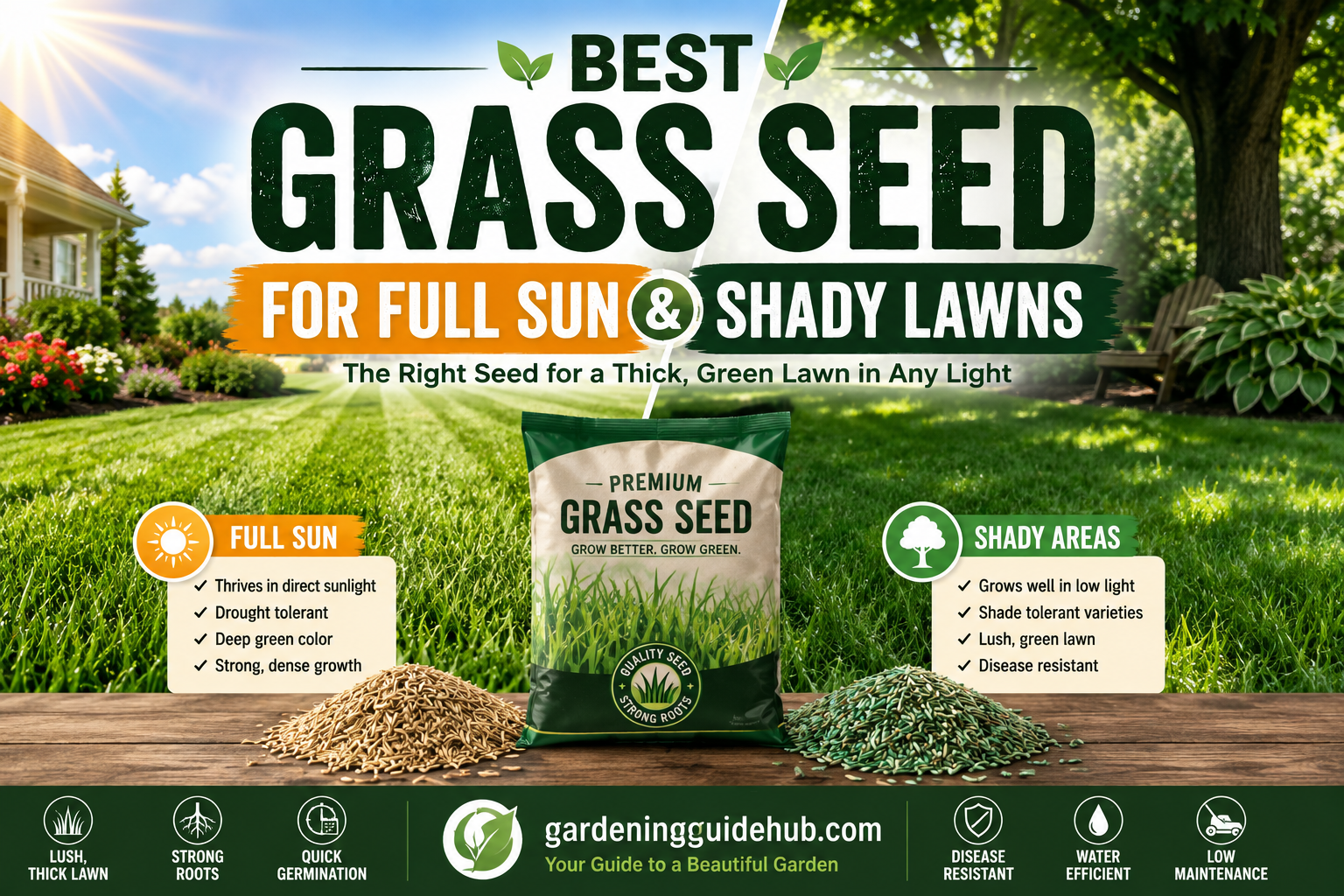 Best Grass Seed for Full Sun and Shady Lawns