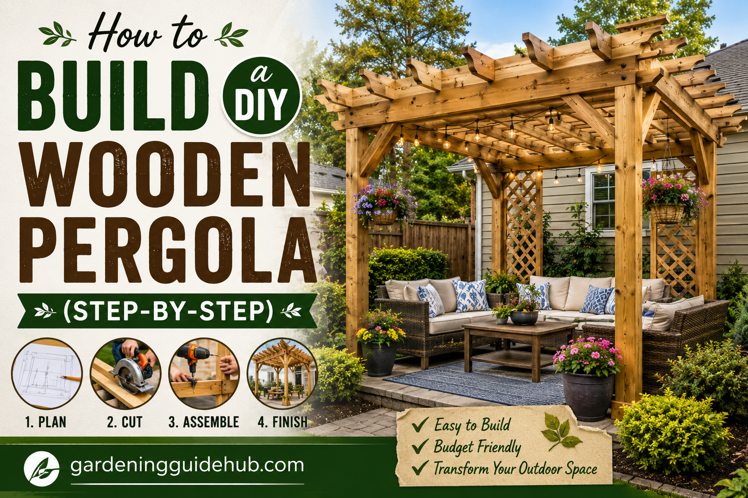 How to Build a DIY Wooden Pergola (Step by Step)
