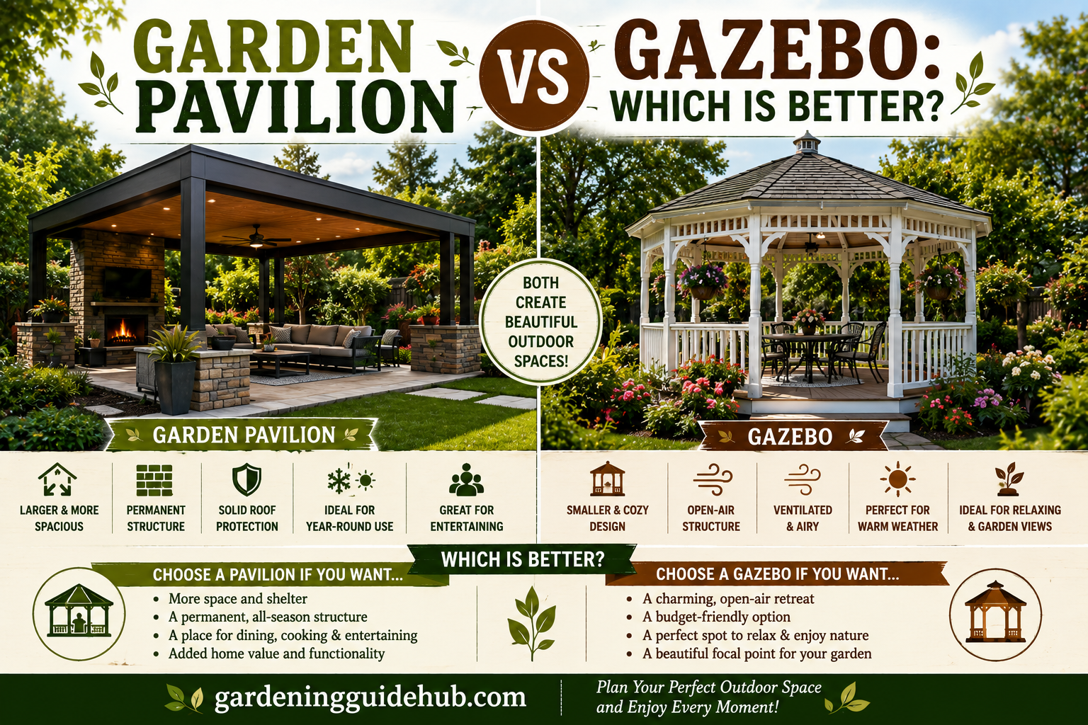 Garden Pavilion vs Gazebo: Which Is Better?
