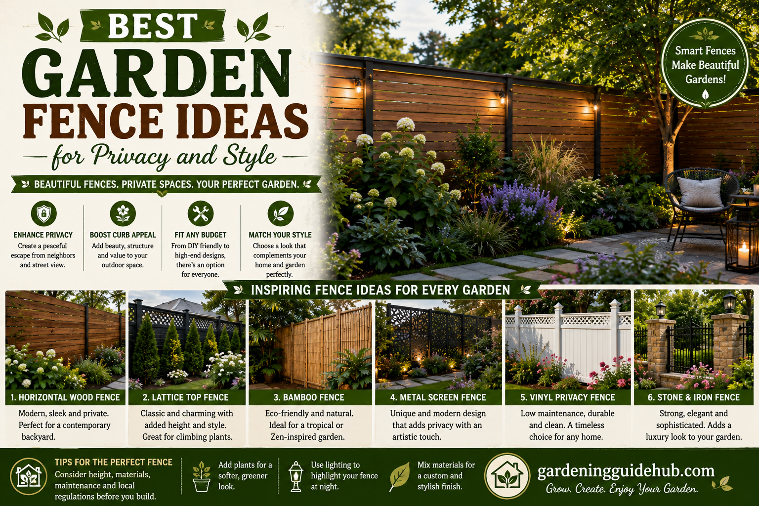 Best Garden Fence Ideas for Privacy and Style